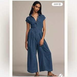 Anthropologie Demin parachute jumpsuit M